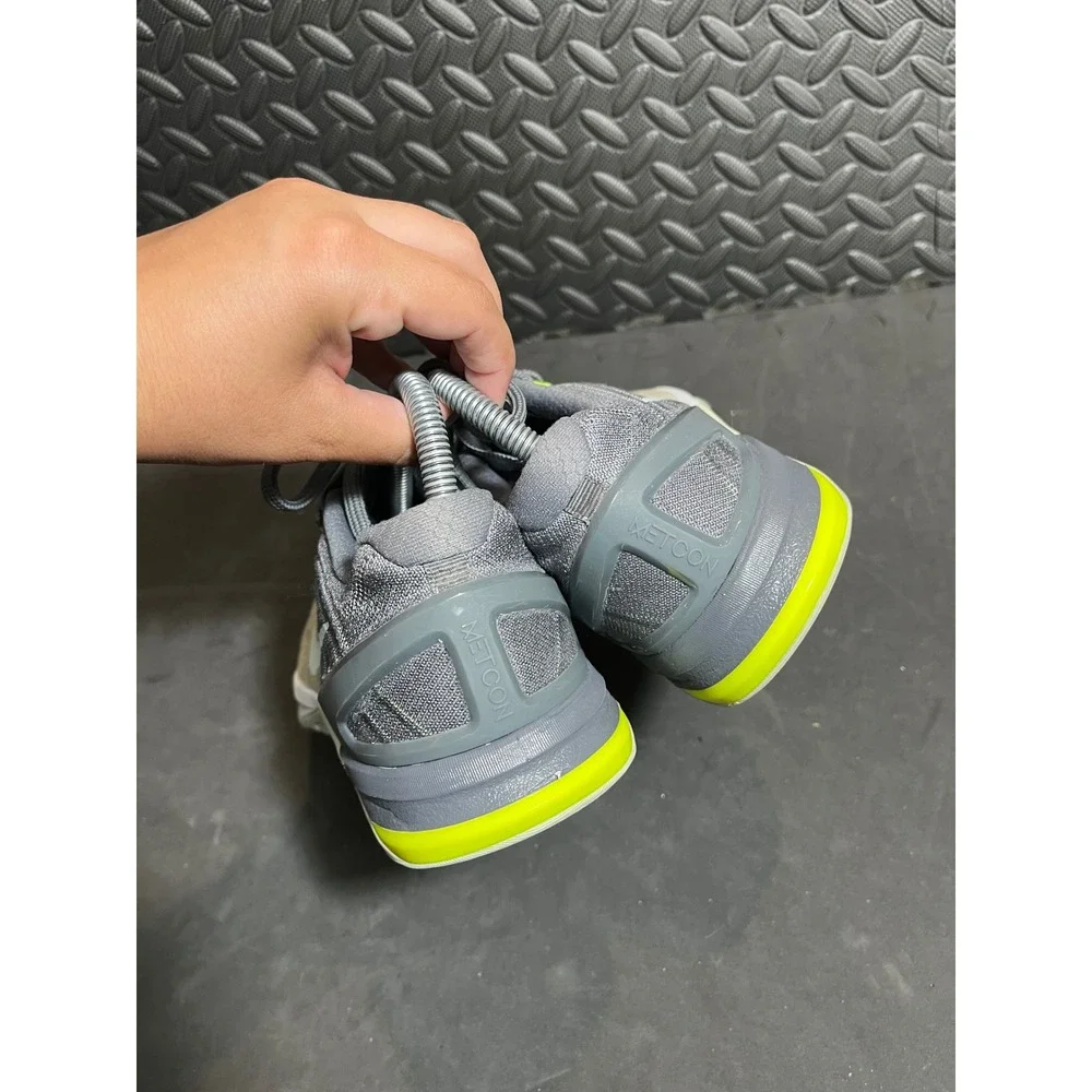 Nike‎ Metcon DSX Flyknit Womens 9 Grey White Volt Training Shoes 849809-100